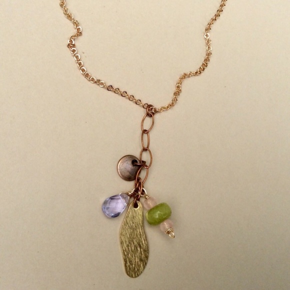 Handcrafted Sundance charm Gold plated natural gemstone Necklace - Picture 2 of 6